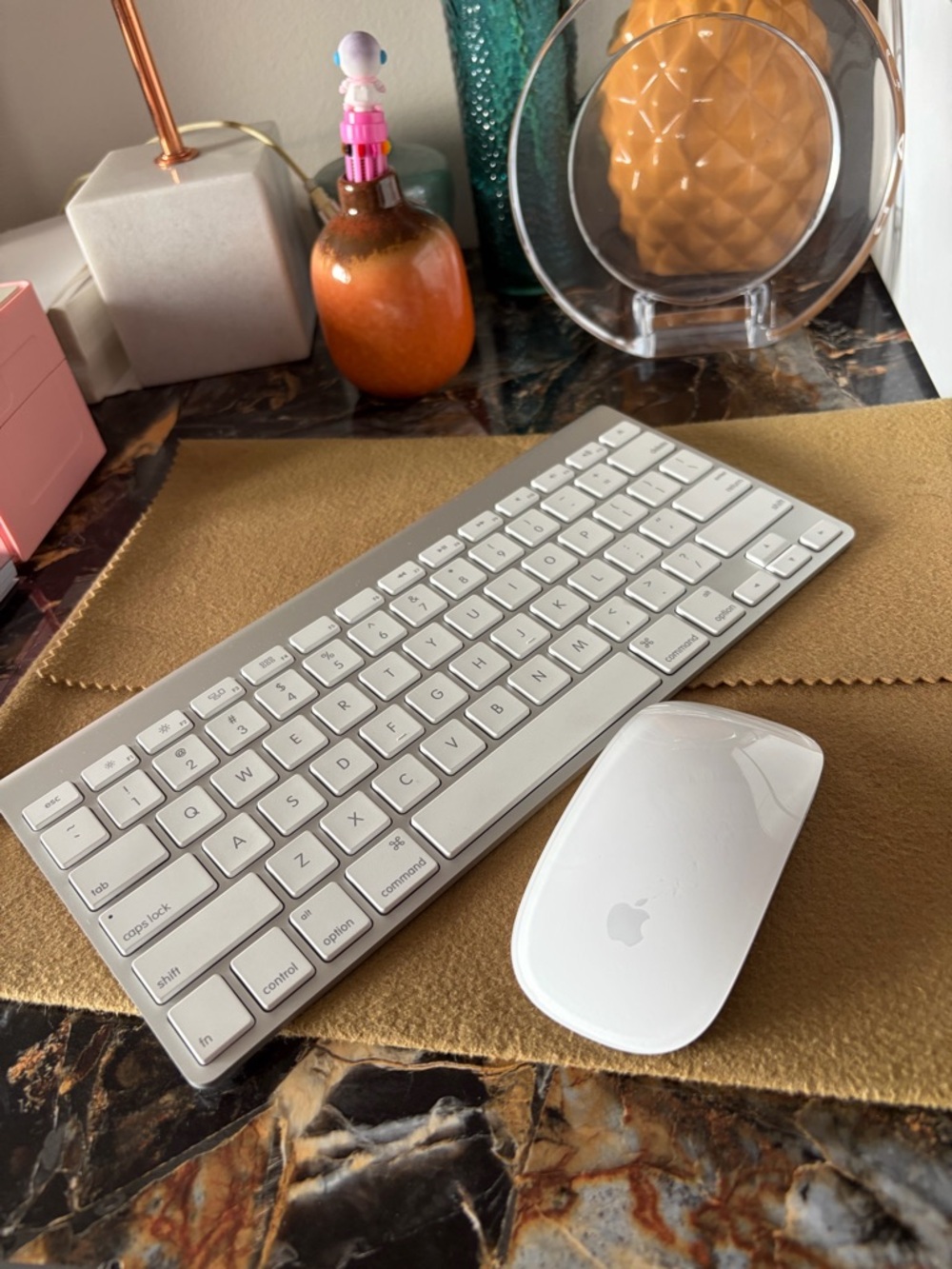 Apple White Wireless Keyboard and White Magic Mouse Pair